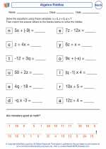 Mathematics - Seventh Grade - Worksheet: Algebra Riddles