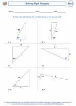 Mathematics - Seventh Grade - Worksheet: Solving Right Triangles