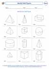 Mathematics - Eighth Grade - Three dimensional geometry/Measurement - Worksheet: Identify Solid Figures