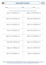 Mathematics - Sixth Grade - Worksheet: Expoential functions