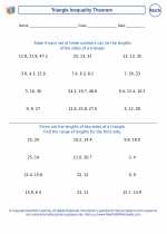 Mathematics - Fourth Grade - Worksheet: Triangle Inequality Theorem