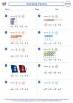 Mathematics - Fifth Grade - Worksheet: Subtracting Fractions