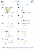 subtracting fractions fifth grade math worksheets and answer keys study guides