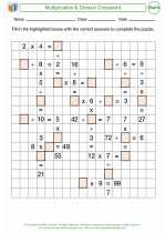Mathematics - Fourth Grade - Worksheet: Multiplication and Division Crossword