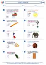 Mathematics - Fourth Grade - Worksheet: Units of Measure