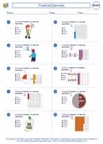 fractions decimals fifth grade math worksheets and answer keys study guides