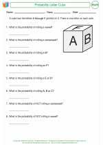 Mathematics - Third Grade - Worksheet: Probability Letter Cube