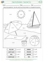 Mathematics - First Grade - Worksheet: Color by Numbers