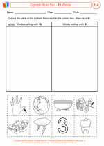 English Language Arts - First Grade - Worksheet: Digraph Word Sort - th Words