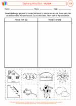 English Language Arts - Third Grade - Worksheet: Dipthong Word Sort - ou/ow