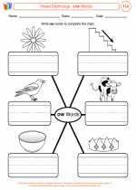 English Language Arts - Third Grade - Worksheet: Vowel Dipthongs - ow Words