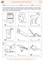 English Language Arts - Third Grade - Worksheet: Vowel Dipthongs - aw Word Cards