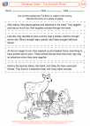 English Language Arts - Third Grade - Sequential Order - Worksheet: Sentence Order - The Animal's Picnic