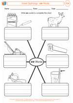 English Language Arts - Third Grade - Worksheet: Vowel Dipthongs - aw Words