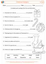 English Language Arts - Fourth Grade - Worksheet: Christmas Analogies