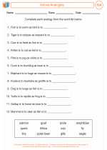 English Language Arts - Sixth Grade - Worksheet: Animal Analogies