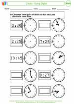 Mathematics - Second Grade - Worksheet: Clocks - Going Digital