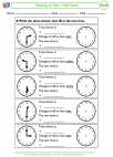 Mathematics - Second Grade - Time - Worksheet: Passing of Time - Half Hours