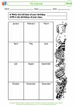 Mathematics - Second Grade - Worksheet: My Calendar