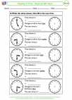 Mathematics - Second Grade - Time - Worksheet: Passing of Time - Hours & Half Hours