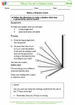 Mathematics - Second Grade - Worksheet: Telling Time with a Shadow Clock