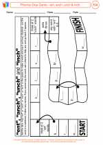 English Language Arts - Second Grade - Activity Lesson: Phonics Dice Games - ent, anch, unch & inch