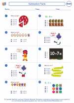 Mathematics - First Grade - Worksheet: Subtraction Facts