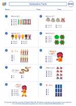 subtraction facts first grade math worksheets and answer keys study guides and vocabulary sets