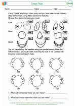 Mathematics - Third Grade - Worksheet: Crazy Face