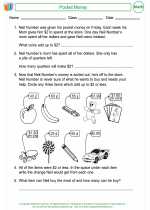 Mathematics - Third Grade - Worksheet: Pocket Money