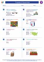 Social Studies - Fifth Grade - Worksheet: Purposes of Government