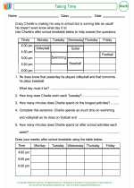 Mathematics - Third Grade - Worksheet: Taking Time