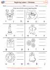 English Language Arts - First Grade - Spelling - Worksheet: Beginning Letters