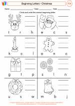 English Language Arts - First Grade - Worksheet: Beginning Letters