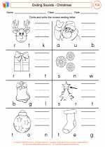 English Language Arts - First Grade - Worksheet: Ending Sounds