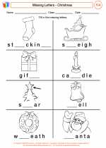 English Language Arts - First Grade - Worksheet: Missing Letters