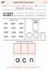 English Language Arts - First Grade - Spelling - Worksheet: Spelling Words (Dolce)