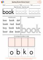 English Language Arts - First Grade - Worksheet: Spelling Words (Dolce)