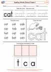 English Language Arts - First Grade - Spelling - Worksheet: Spelling Words (Dolce)