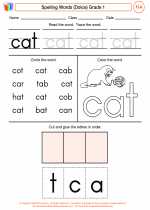 English Language Arts - First Grade - Worksheet: Spelling Words (Dolce)
