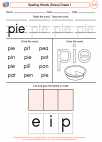 English Language Arts - First Grade - Spelling - Worksheet: Spelling Words (Dolce)