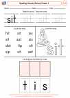 English Language Arts - First Grade - Spelling - Worksheet: Spelling Words (Dolce)