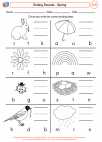 English Language Arts - First Grade - Ending Sounds - Worksheet: Ending Sounds - Spring