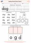 English Language Arts - First Grade - Spelling - Worksheet: Spelling Words (Dolce)