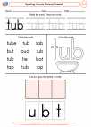 English Language Arts - First Grade - Spelling - Worksheet: Spelling Words (Dolce)