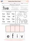 English Language Arts - First Grade - Spelling - Worksheet: Spelling Words (Dolce)