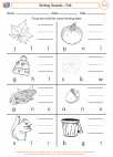 English Language Arts - First Grade - Ending Sounds - Worksheet: Ending Sounds - Fall