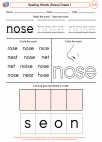 English Language Arts - First Grade - Spelling - Worksheet: Spelling Words (Dolce)