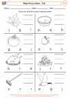 English Language Arts - First Grade - Beginning Sounds - Worksheet: Beginning Letters - Fall