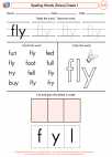 English Language Arts - First Grade - Worksheet: Spelling Words (Dolce)